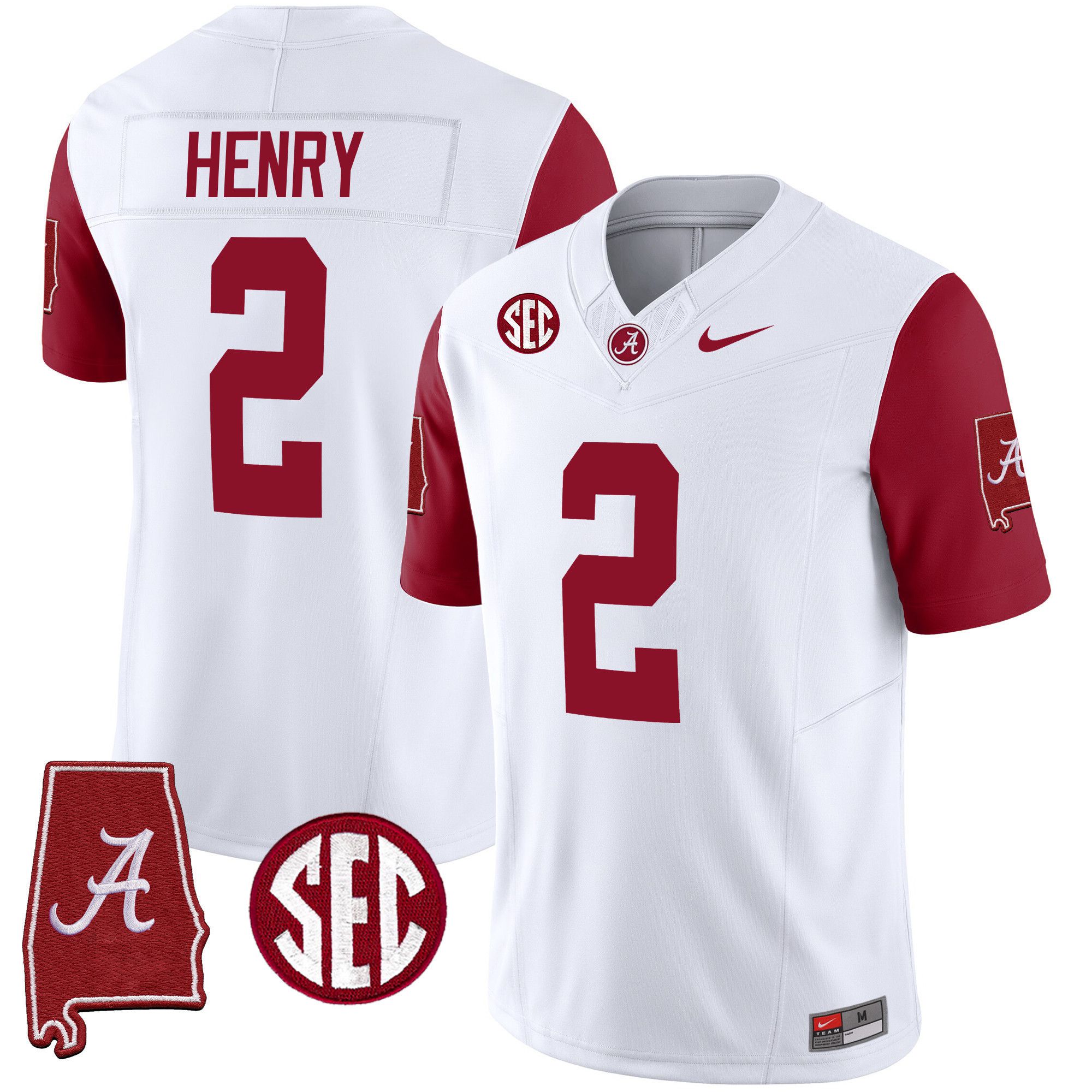Men Alabama Crimson Tide #2 Henry White 2024 Nike Vapor Limited NCAA Jersey style 2